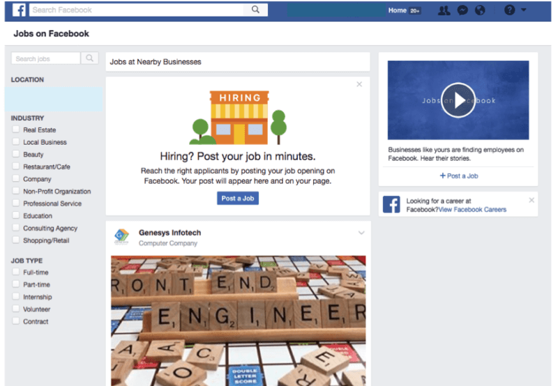 1.jobs on facebook